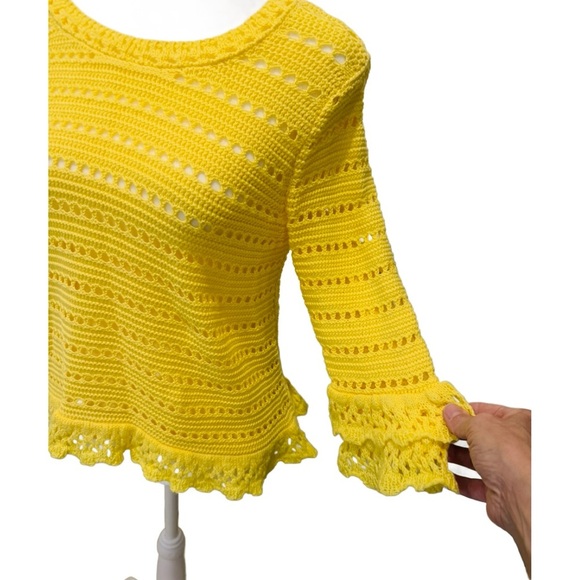 Lilly Pulitzer Vibrant Yellow Crochet Blouse - Picture 5 of 7